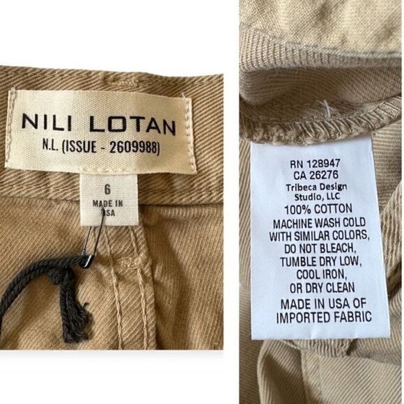 Nili Lotan Boyfriend Pants ,  size 6, Desert Sand, Tan , New with Tags - Picture 12 of 16